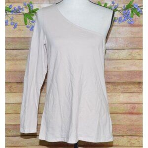 Torrid Ladies Beige One Shoulder Foxy Tee Pullover Top Size 1 1X Stretch Neutral
